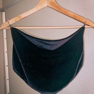 Black Velvet and Pearl open back top